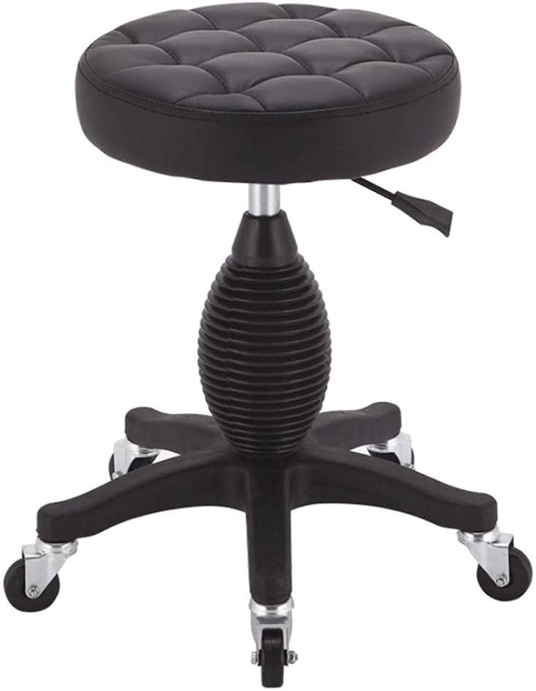 BSNANCA Stool on Wheels Round Rolling Stool Heavy Duty Salon Massage 360-degree Rolling Wheel(Color:Blu) (BlackOne)