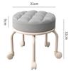 BSNANCA Rolling Stools Low Rolling Stool with Wheels, Leather Low Waterproof Small Stools (Brown) (Orange) (Grey1) view 2