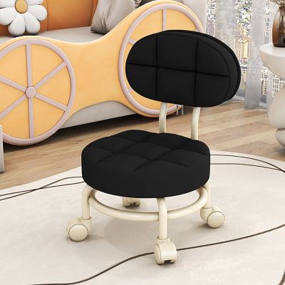 BSNANCA N/A Low Roller Seat Wheel Stool, Low Rolling Stool Round Rolling Stool with Wheels, Rolling Scoot Stool with Cushion, Pedicure Stool,C (J) (K) (A)