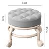 BSNANCA Rolling Stools Low Rolling Stool with Wheels, Leather Low Waterproof Small Stools (Brown) (Orange) (Blue) view 2