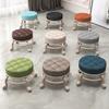 BSNANCA Rolling Stools Low Rolling Stool with Wheels, Leather Low Waterproof Small Stools (Brown) (Orange) (Blue) view 3