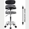 BSNANCA Swivel Stool with Wheels, Height Adjustable Rolling Stool with Back and Footrest Ergonomic Counter Stools for Office Home Kitchen Massage Salon,A (A) (A) view 3