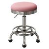 BSNANCA Swivel Round Seat Rolling Chair Beauty Salons Office Bar Stools with Metal Chrome Plated 5 Claws and Earth Wheels, Adjustable 47-64 cm(Color:Black) (Pink) (Pink) view 1
