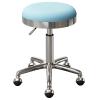 BSNANCA Swivel Rolling Chair Round Seat for Beauty Salons Office Bar Stools with Stainless Steel 5 Claws and Earth Wheels, Adjustable 47-64 cm(Color:Light Blue) (Light Grey) (Light Blue) view 1