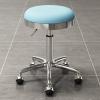 BSNANCA Swivel Rolling Chair Round Seat for Beauty Salons Office Bar Stools with Stainless Steel 5 Claws and Earth Wheels, Adjustable 47-64 cm(Color:Light Blue) (Light Grey) (Light Blue) view 4