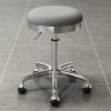 BSNANCA Swivel Rolling Chair Round Seat for Beauty Salons Office Bar Stools with Stainless Steel 5 Claws and Earth Wheels, Adjustable 47-64 cm(Color:Light Blue) (Light Grey) (Dark Grey) view 2