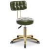 BSNANCA Adjustable Rolling Bar Stool PU Leather Round Seat Beauty Salons Chair Office Work Stool with Backrest and Swivel Wheels(Color:Ed) (Brown) (Green) view 1