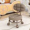 BSNANCA Cosmetic Stool Rolling Stool Low Roller Seat Wheel Stool, Low Rolling Stool Round Rolling Stool Wheels, Rolling Scoot StoolCushion(L) (F) (C) view 1