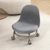 BSNANCA Cosmetic Stool Rolling Stool Low Height Rolling StoolBack, PU Leather Roller Seat and Universal Wheels for Home Cleaning (N) (G) (D) view 1
