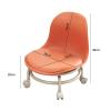 BSNANCA Cosmetic Stool Rolling Stool Low Height Rolling StoolBack, PU Leather Roller Seat and Universal Wheels for Home Cleaning (N) (G) (D) view 2
