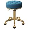 BSNANCA Round Seat Rolling Chair Beauty Salons Office Swivel Bar Stools with Gold Metal Steel 5 Claws and Earth Wheels, Adjustable 47-64 cm(Color:Light Blue) (Light Grey) (Dark Blue) view 1