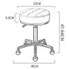 BSNANCA Round Seat Rolling Chair Beauty Salons Office Swivel Bar Stools with Gold Metal Steel 5 Claws and Earth Wheels, Adjustable 47-64 cm(Color:Light Blue) (Light Grey) (Dark Blue) view 3