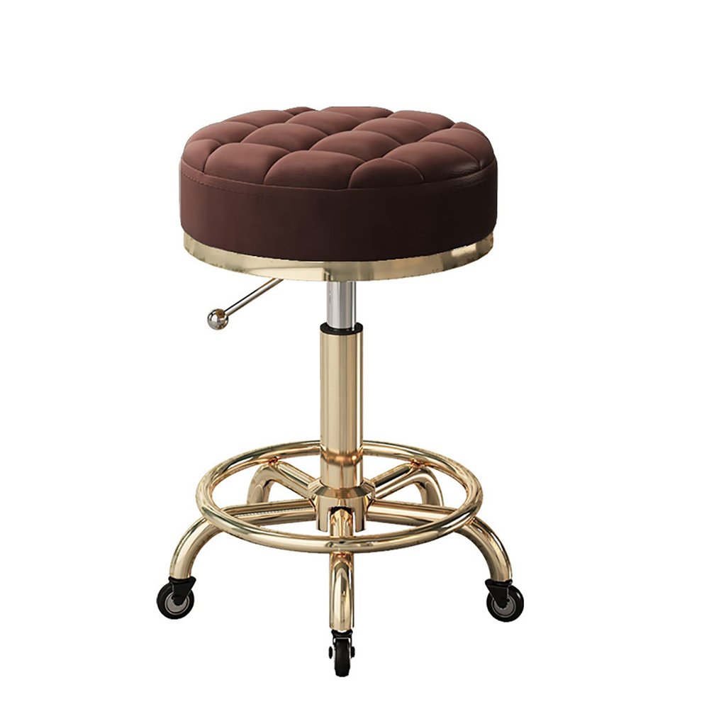 BSNANCA Swivel Stool Chair Adjustable Height, Heavy Duty Hydraulic Rolling Metal Stool for Kitchen, Salon, Bar, Office, Massage,B (White) (White)
