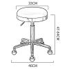 BSNANCA Swivel Rolling Chair Round Seat for Beauty Salons Office Bar Stools with Stainless Steel 5 Claws and Earth Wheels, Adjustable 47-64 cm(Color:Light Blue) (Light Grey) (Dark Blue) view 2