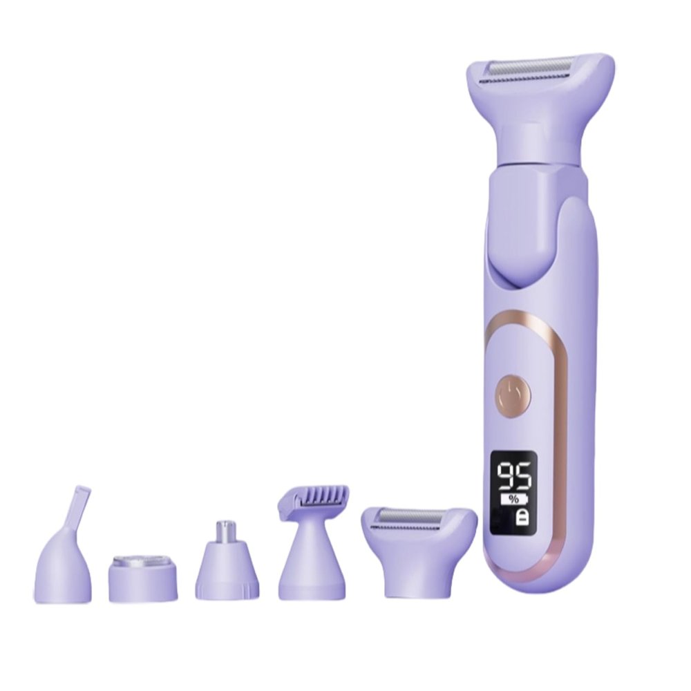Electric Shaver for Women Electric Razor for Womens Bikini Legs Underarm Public Hairs Rechargeable Trimmer with Detachable Head Cordless Wet Dry Use Women's Hair Removal Device with Digital Display