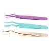 ASAKKURA 3pcs Eyelash Extensions Tweezers Lash Tweezers for False Lashes Professional Eyelash Clip Applicator Tools Purple view 1