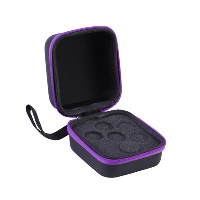 ASAKKURA Slot Essential Oil Storage Holder Eva Case for Bottles with Purple Zipper Portable Aromatherapy Organizer for Travel and Home Use
