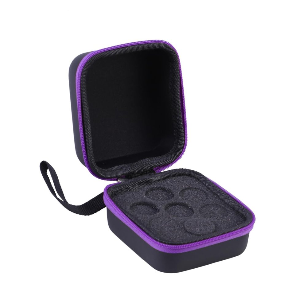 ASAKKURA Slot Essential Oil Storage Holder Eva Case for Bottles with Purple Zipper Portable Aromatherapy Organizer for Travel and Home Use
