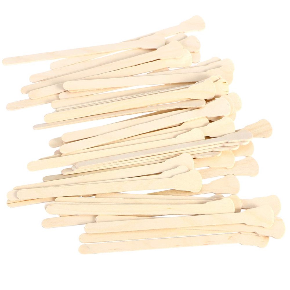 ASAKKURA 150pcs Wooden Waxing Spatulas for Hair Removal Hard Wax Strips Professional Salon Home Use