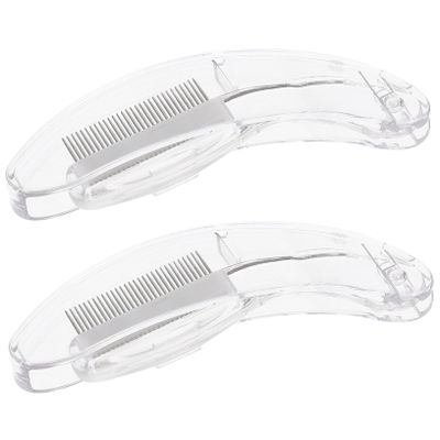 PAMINGONO 2pcs Multi-Functional Eyebrow and Eyelash Comb Dense Stainless Steel Lash Separator Tool for Neat Makeup Application Suitable for Home and Salon Use