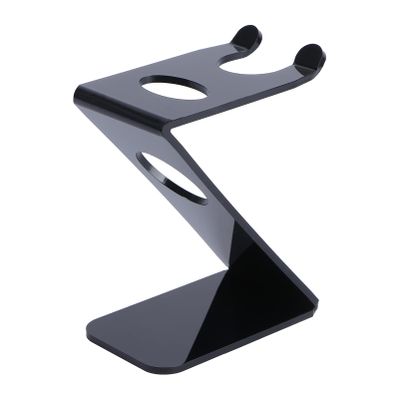 ASAKKURA Acrylic Beard Brush Holder and Razor Stand Set Shaving Brush and Razor Storage for Men Professional Design Double Hooks Safe and Elegant Portable for Home and Travel