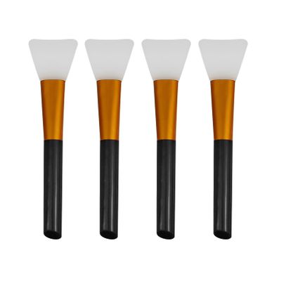 4 Pack Facial Brush, Makeup Spatula, Silicone Face Mask Applicator, Face Mask Brush for Skincare, Makeup Tools (Black)