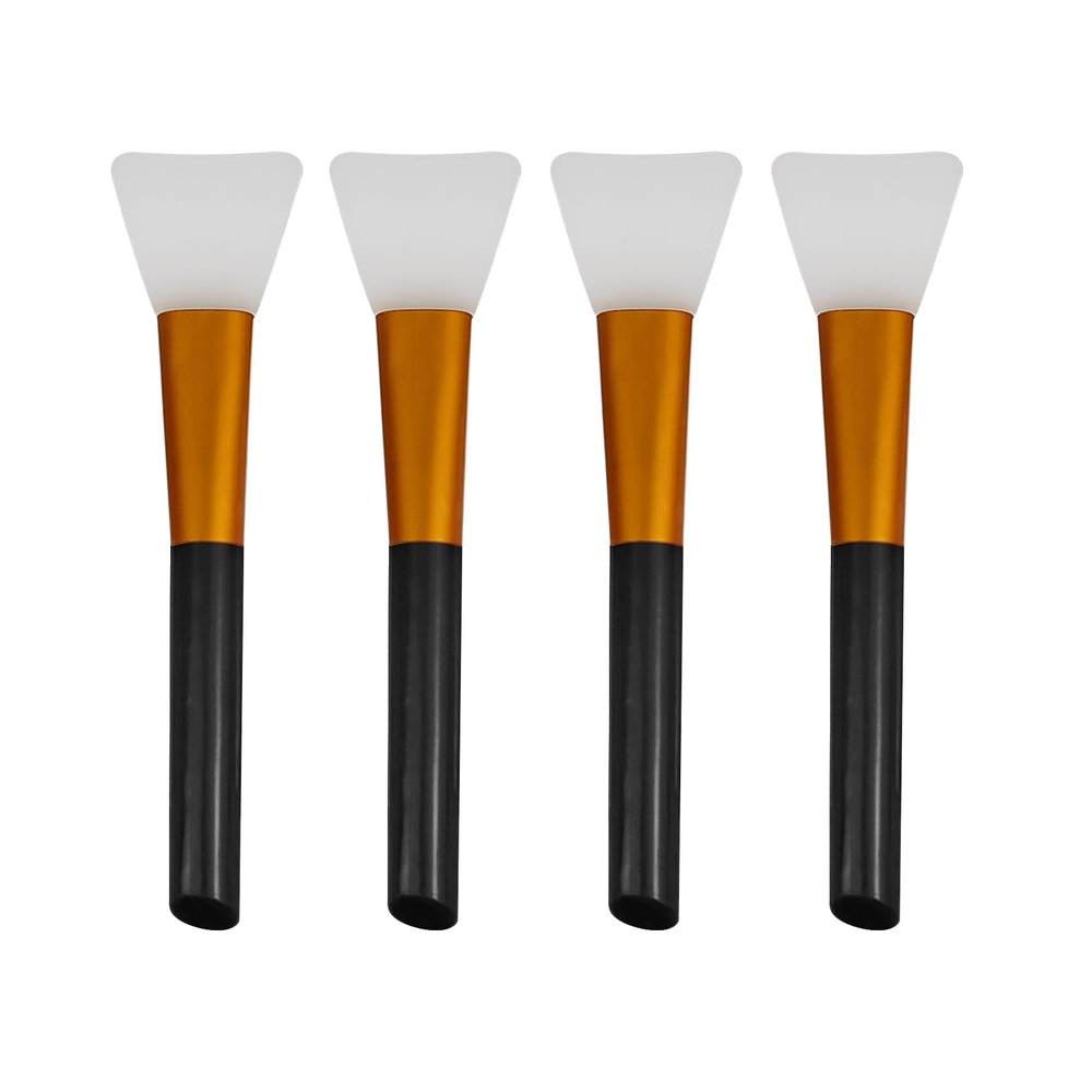 4 Pack Facial Brush, Makeup Spatula, Silicone Face Mask Applicator, Face Mask Brush for Skincare, Makeup Tools (Black)