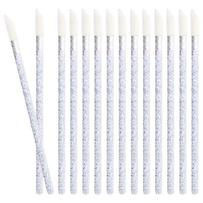 50 PCS Disposable Lip Wands, Lipstick Testers Brush, Glitter Crystal Lip Gloss Brush, Makeup Applicator for Lip Care, Beauty Tool(Crystal Blue)