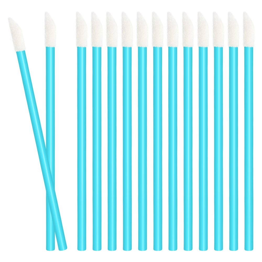 50 PCS Disposable Lip Wands, Lipstick Testers Brush, Lip Gloss Brush, Makeup Applicator for Lip Care, Beauty Tool(Blue)