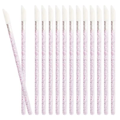 50 PCS Disposable Lip Wands, Lipstick Testers Brush, Glitter Crystal Lip Gloss Brush, Makeup Applicator for Lip Care, Beauty Tool(Crystal Violet)