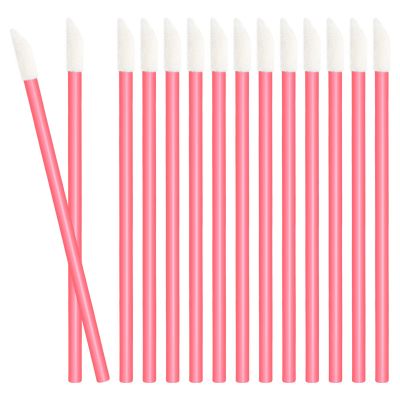 50 PCS Disposable Lip Wands, Lipstick Testers Brush, Lip Gloss Brush, Makeup Applicator for Lip Care, Beauty Tool(Pink)