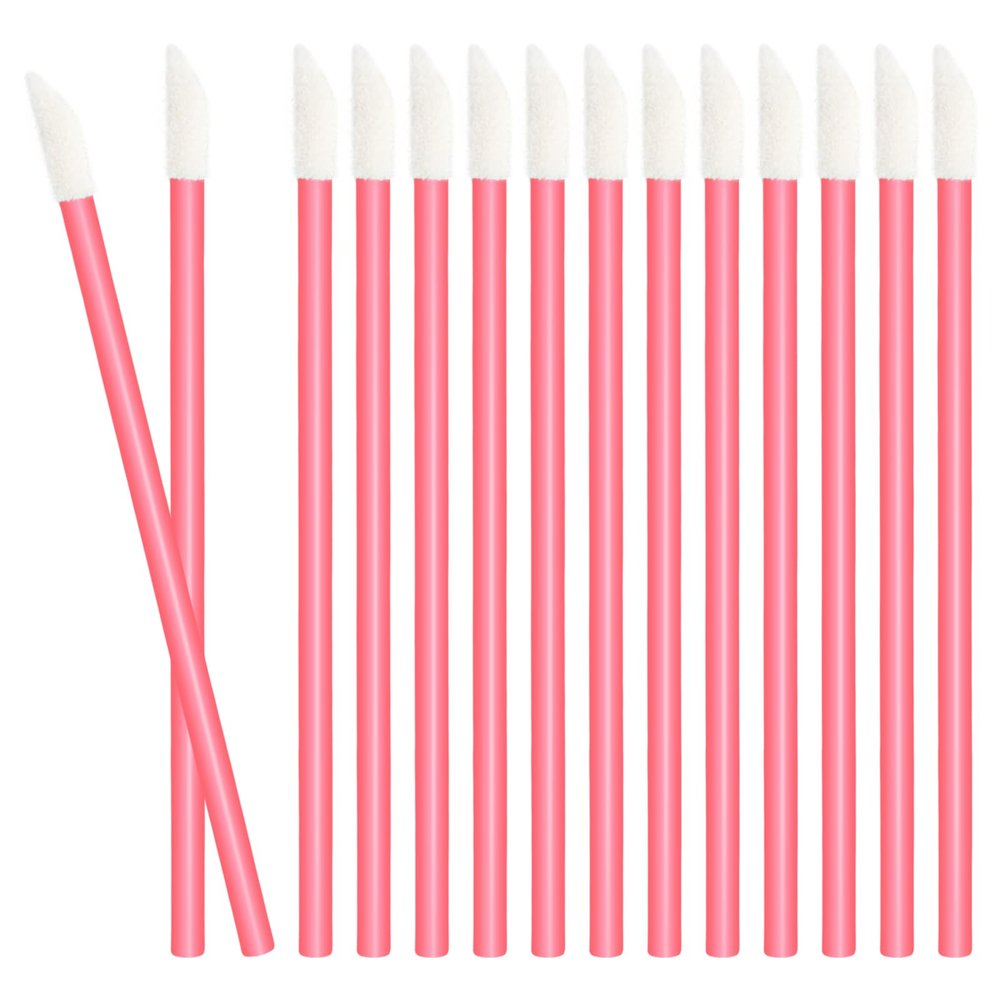 50 PCS Disposable Lip Wands, Lipstick Testers Brush, Lip Gloss Brush, Makeup Applicator for Lip Care, Beauty Tool(Pink)
