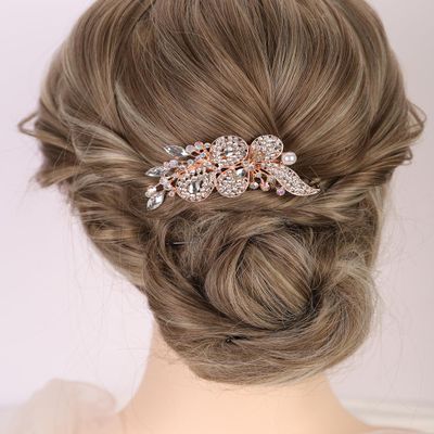 Chargances Vintage Crystal Inlaid Hair Comb Wedding Silver Rhinestone Long Teeth Hair Side Combs Bridal Slide Hairpins Barrettes Hair Accessories for Women Brides (Silver)