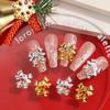 10Pcs Christmas Bell Nail Rhinestones - Gold, Silver, Red, Pink Alloy Bow Colorful Crystal Small Bells for Nails - Xmas Nail Charms Art - Diamond Nail Gems for Women view 4