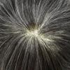 Toupee For Men Hair Replacement System Swiss Lace Hair Pieces For Men Real Human Hair Mens Toupee Natural Hairline 7x9 90% light density#1B30 1B# OFF BLACK+30% GREY view 4