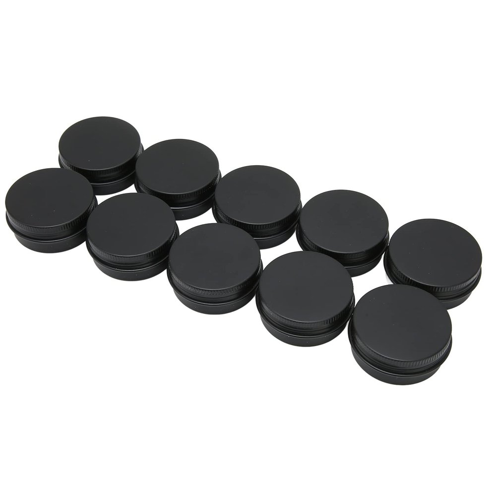 10pcs Aluminum Jar Set, Empty Refillable Storage Containers for Solid Perfume, Lip, Nail Decorations, Hair Wax, with Screw Cap, for DIY Crafts, (15ml)