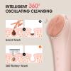 Facial Cleansing Brush,Silicone Face Scrubber,Pore Scrubber for Women Men,IPX7 Waterproof Exfoliating Face Brush,Rechargeable Electric Face Scrub,Pink view 4