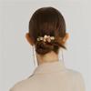 YMGSCC Handmade Stacked Flower Drip Oil Leaf Gold Plated Romantic Coiffure Horizontal Clip Half Hair Top Clip view 2
