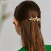 YMGSCC Handmade Stacked Flower Drip Oil Leaf Gold Plated Romantic Coiffure Horizontal Clip Half Hair Top Clip view 3