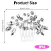 2 Pcs Bridal Hair Comb, Silver Rhinestone Hair Combs, Metal Wedding Crystal Hair Accessories for Women, Girls, Brides for Christmas, Parties, Prom, Dance view 2