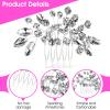 2 Pcs Bridal Hair Comb, Silver Rhinestone Hair Combs, Metal Wedding Crystal Hair Accessories for Women, Girls, Brides for Christmas, Parties, Prom, Dance view 3