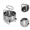 OIIBWQ Shaving Bowl Stainless Steel,Shaving Cup,for Wet Shaving,Easy to Lather,Shave Soap Cup Metal Soap Mug Bowl for Husband Father, with stand view 2