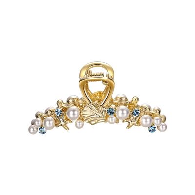 YMGSCC Pearl Brain Spoon Grip Clip Hair Card Shark Clip Temperament Clip Headdress Hair Accessories
