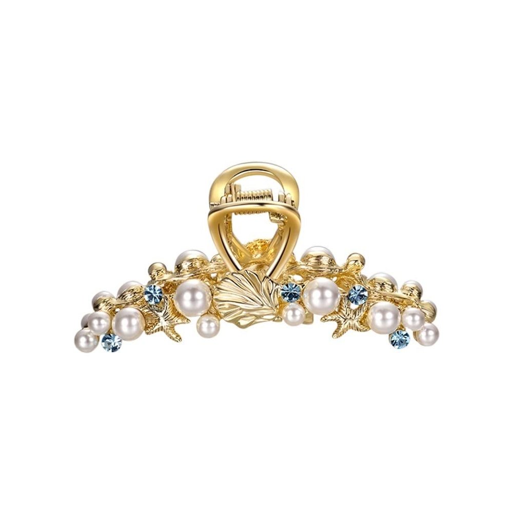 YMGSCC Pearl Brain Spoon Grip Clip Hair Card Shark Clip Temperament Clip Headdress Hair Accessories