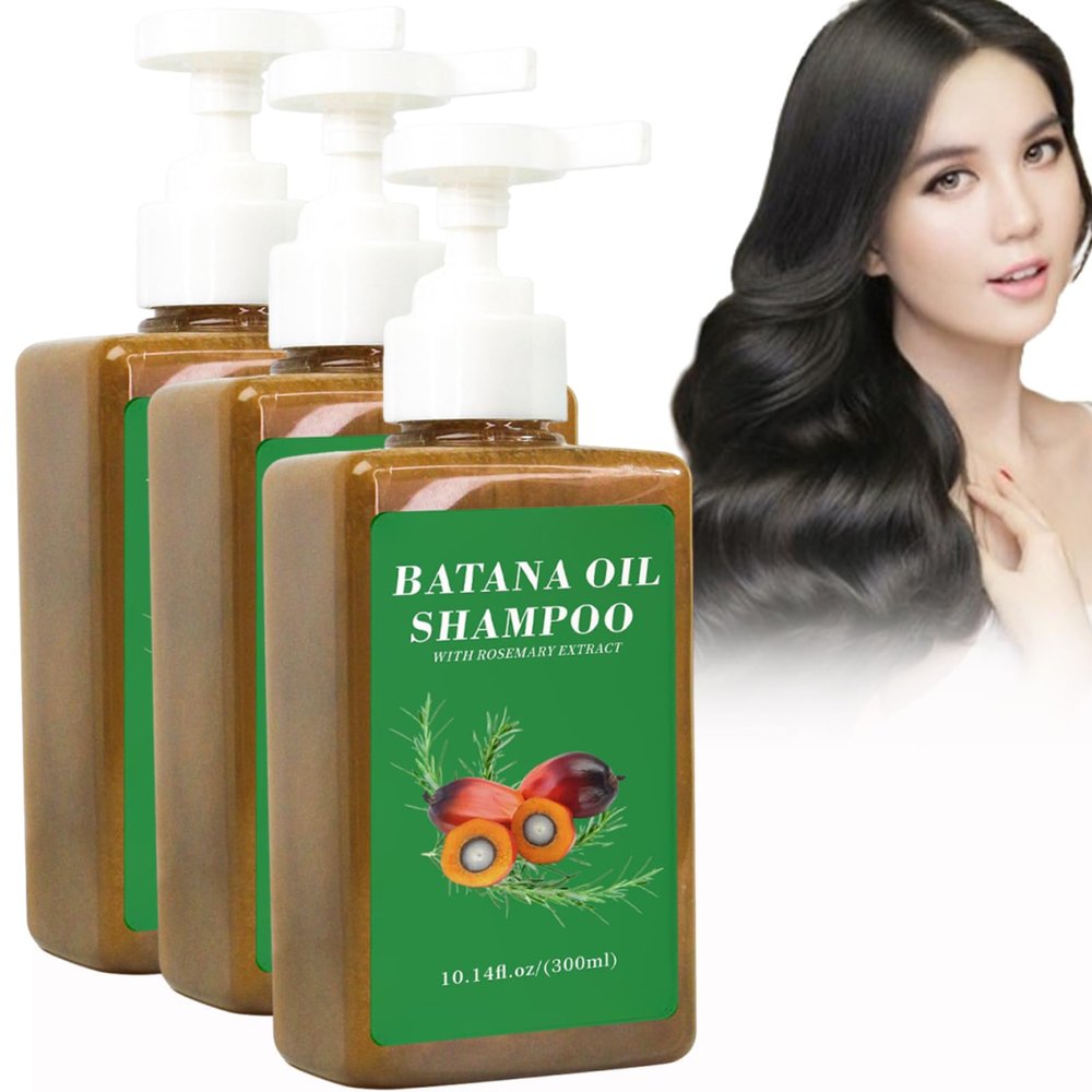 300ml Batana Oil Shampoo,Batana Shampoo,Batana Oil For Hair Growth Shampoo,Batana Oil For Hair Growth,Batana Oil Shampoo With Rosemary Extract (3PC)