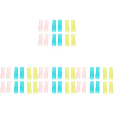 FOYTOKI 48pcs Silicone Cuticle Scissor Handle Covers Non-slip Protective Cap for Nail Shears Cuticle Trimmer Handle Sleeves