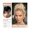zhongxlla Women's Hair Buns Messy Bun Hair Piece Curly Hair Bun Extensions with Straight Tails Hair Scrunchies Ponytail Hairpieces for Women Chignon for Women view 3