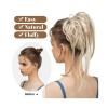 zhongxlla Women's Hair Buns Messy Bun Hair Piece Curly Hair Bun Extensions with Straight Tails Hair Scrunchies Ponytail Hairpieces for Women Chignon for Women view 4