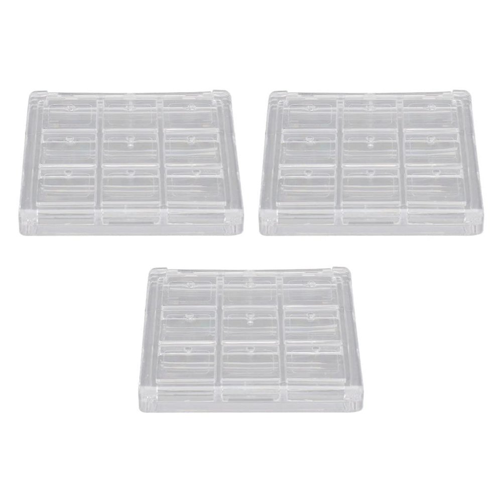 ASAKKURA 3pcs Empty Highlighters Container Diy Eyeshadow Tray Lipstick Diy Case Eyeshadow Sub Package Case Makeup Storage Box Organizer Portable