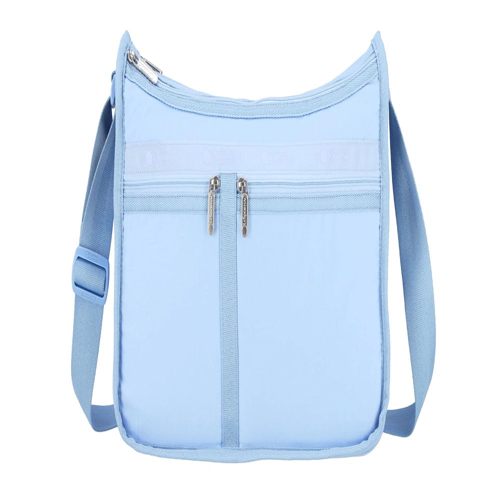 LeSportsac Blue Iris Deluxe Everyday Crossbody Bag + Cosmetic Bag, Style 7507/Color R133, Fashion Trending Cool Coastal Sky French Blue, Tranquil New Neutral, Subtle Sheen, Recycled Collection
